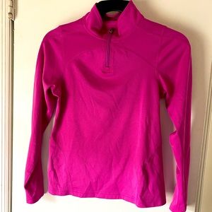 Child’s large (14) fusha Lands End 1/4 zip lightweight long sleeve pullover top